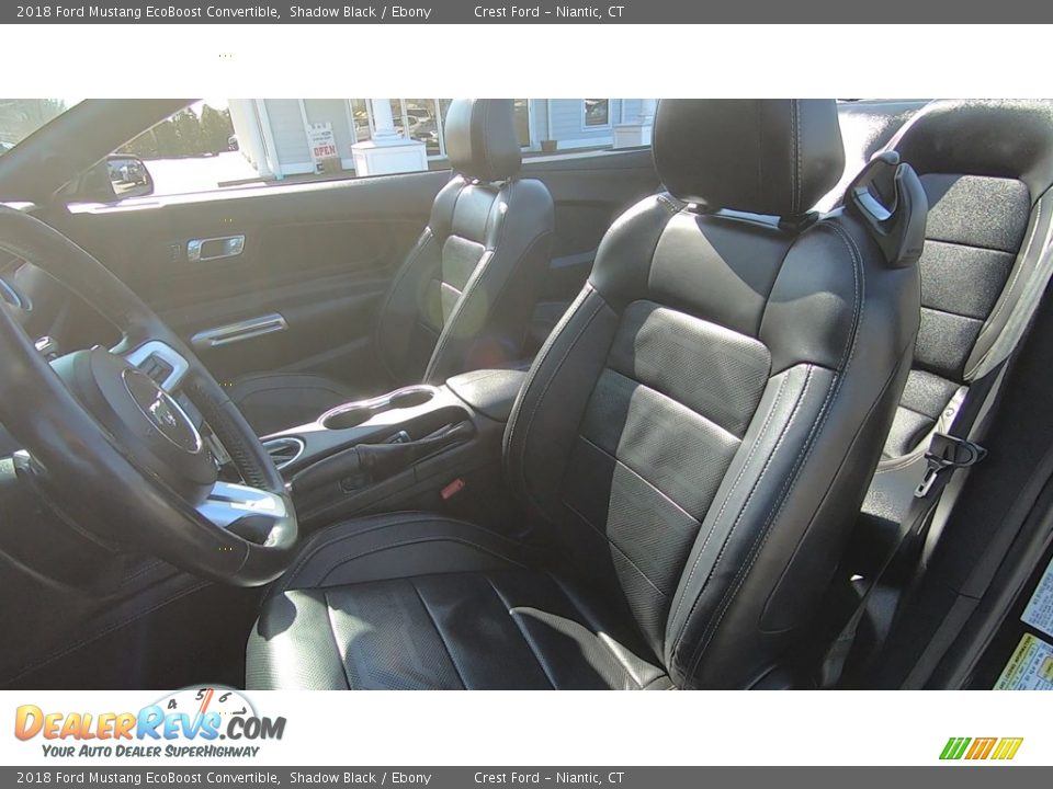 2018 Ford Mustang EcoBoost Convertible Shadow Black / Ebony Photo #12