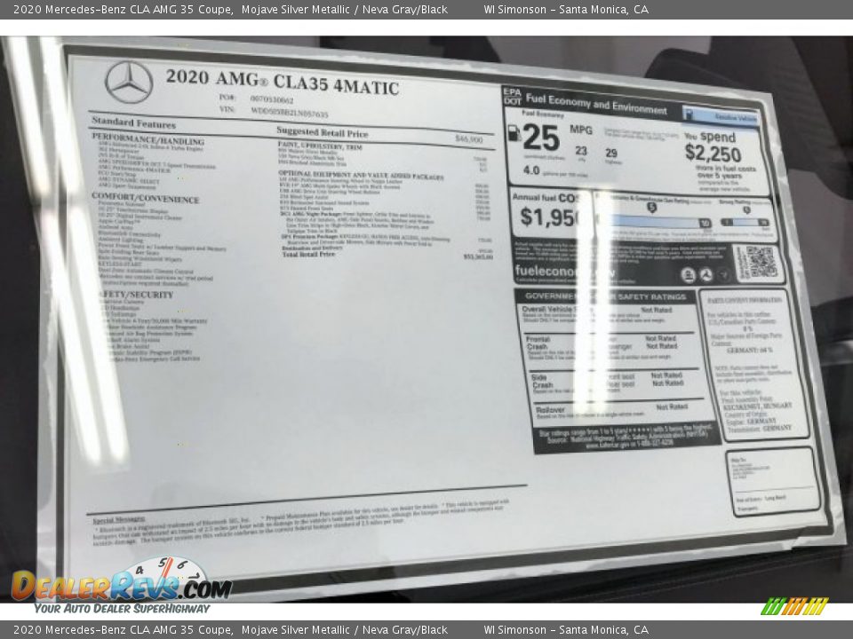 2020 Mercedes-Benz CLA AMG 35 Coupe Mojave Silver Metallic / Neva Gray/Black Photo #11