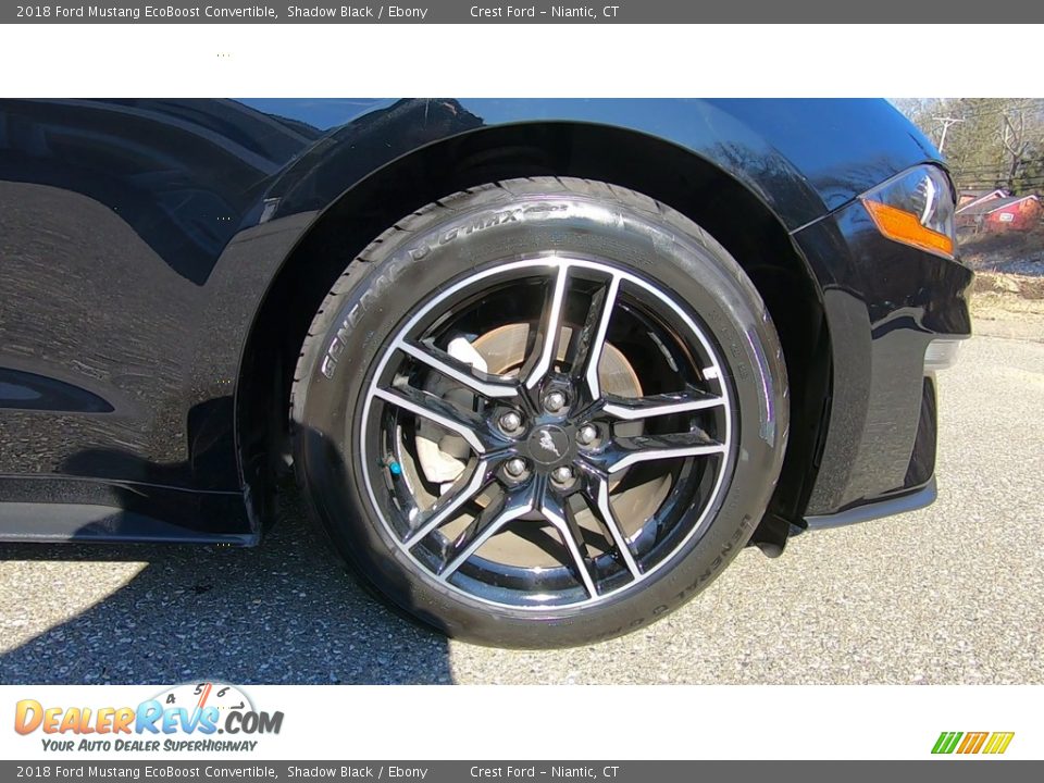 2018 Ford Mustang EcoBoost Convertible Shadow Black / Ebony Photo #25