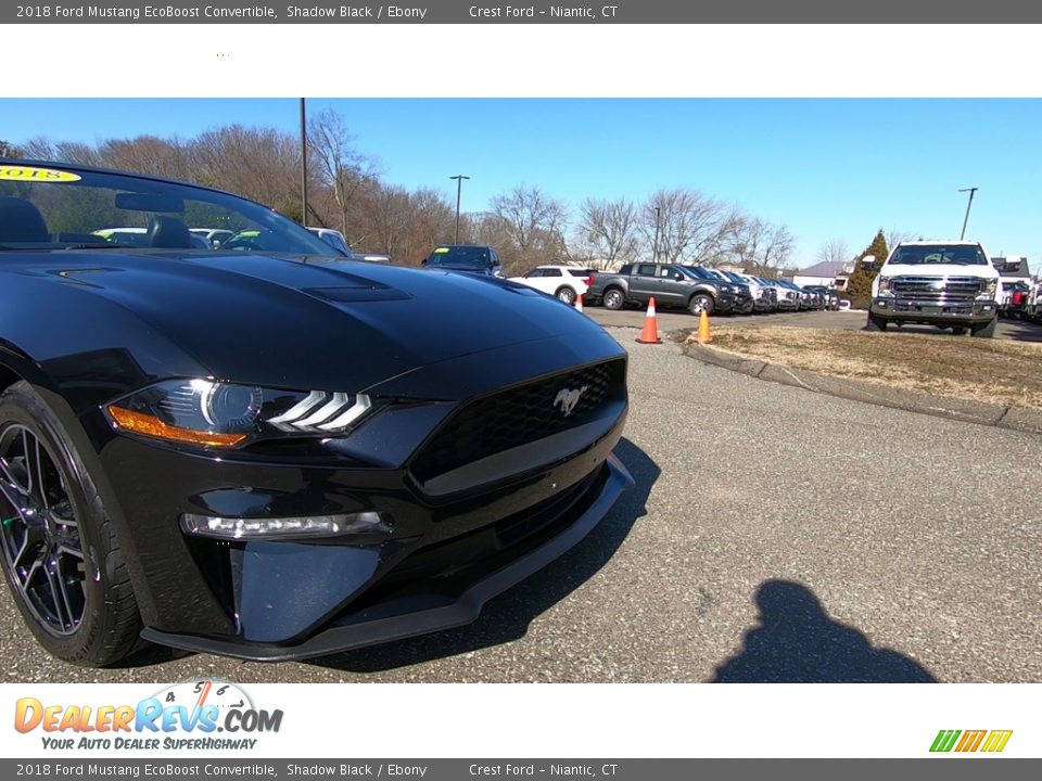2018 Ford Mustang EcoBoost Convertible Shadow Black / Ebony Photo #26