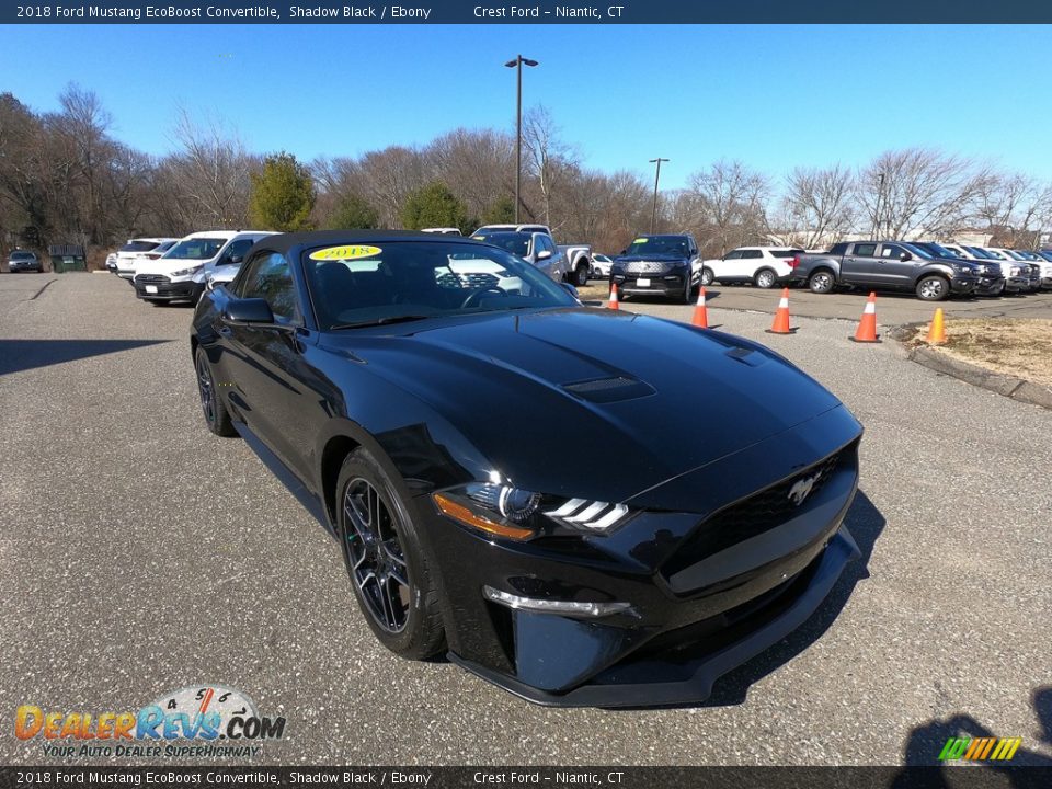 2018 Ford Mustang EcoBoost Convertible Shadow Black / Ebony Photo #27