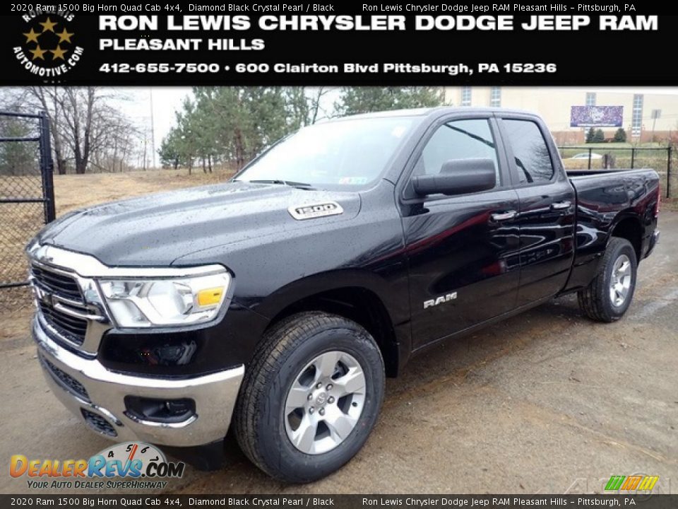 2020 Ram 1500 Big Horn Quad Cab 4x4 Diamond Black Crystal Pearl / Black Photo #1