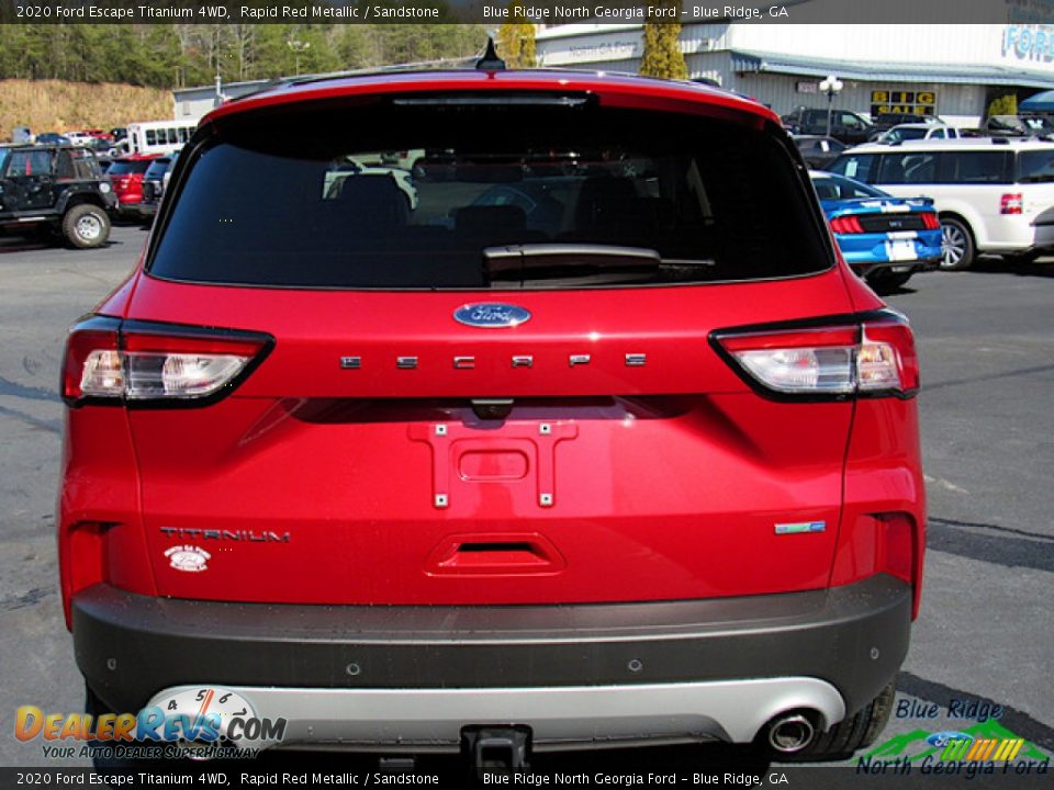 2020 Ford Escape Titanium 4WD Rapid Red Metallic / Sandstone Photo #4
