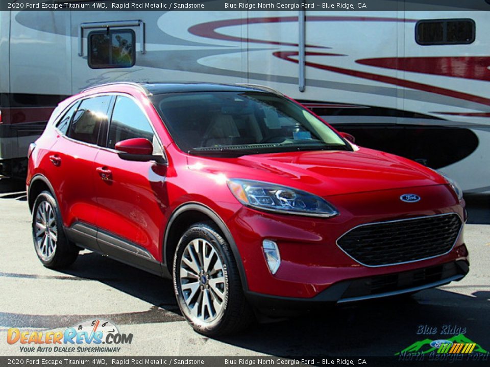 2020 Ford Escape Titanium 4WD Rapid Red Metallic / Sandstone Photo #7