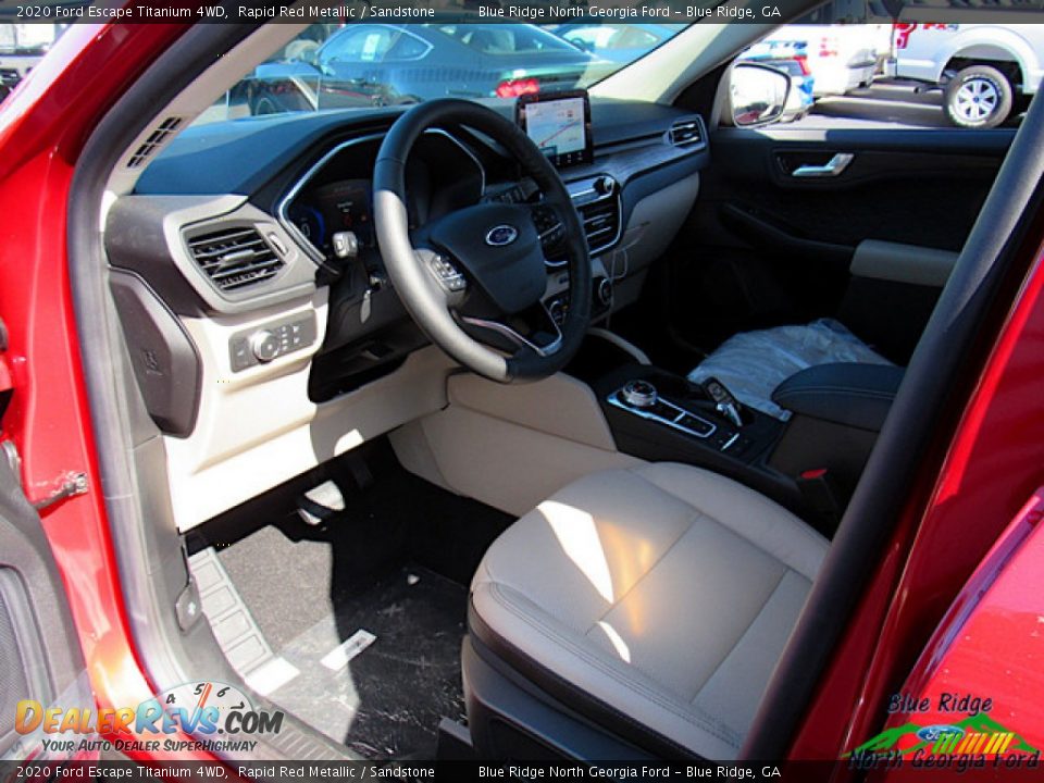 2020 Ford Escape Titanium 4WD Rapid Red Metallic / Sandstone Photo #28