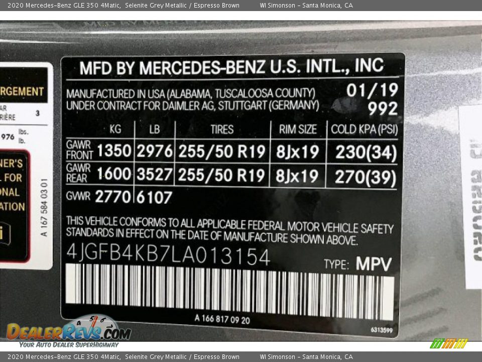 2020 Mercedes-Benz GLE 350 4Matic Selenite Grey Metallic / Espresso Brown Photo #11