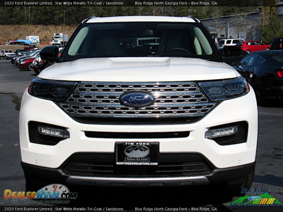 2020 Ford Explorer Limited Star White Metallic Tri-Coat / Sandstone Photo #8