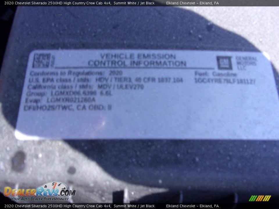 2020 Chevrolet Silverado 2500HD High Country Crew Cab 4x4 Summit White / Jet Black Photo #17