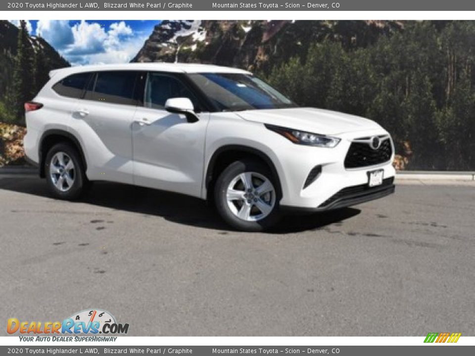 2020 Toyota Highlander L AWD Blizzard White Pearl / Graphite Photo #1