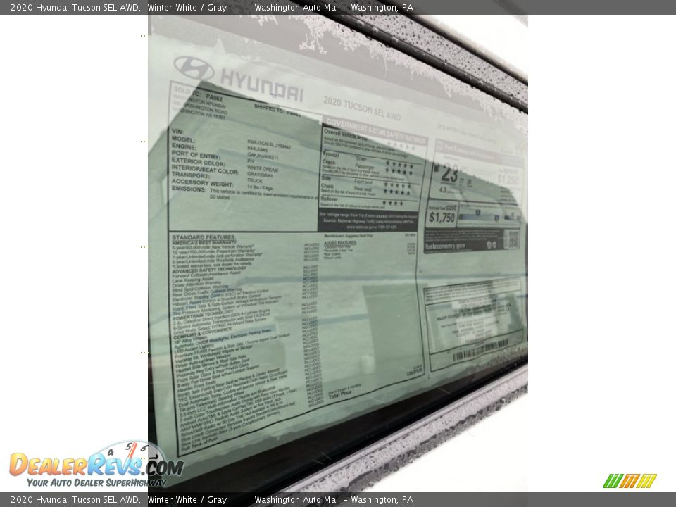 2020 Hyundai Tucson SEL AWD Winter White / Gray Photo #15