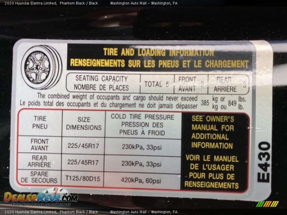 2020 Hyundai Elantra Limited Phantom Black / Black Photo #8