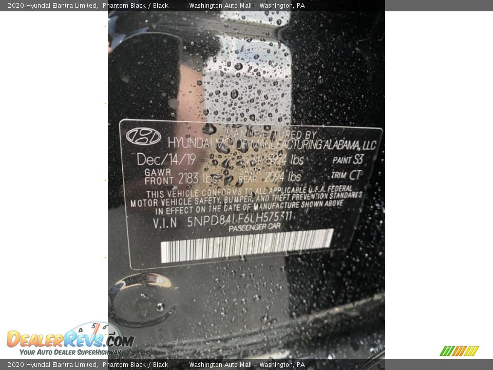 2020 Hyundai Elantra Limited Phantom Black / Black Photo #9