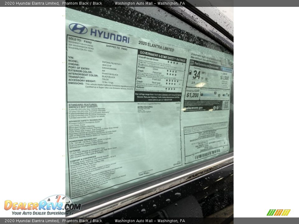 2020 Hyundai Elantra Limited Phantom Black / Black Photo #15