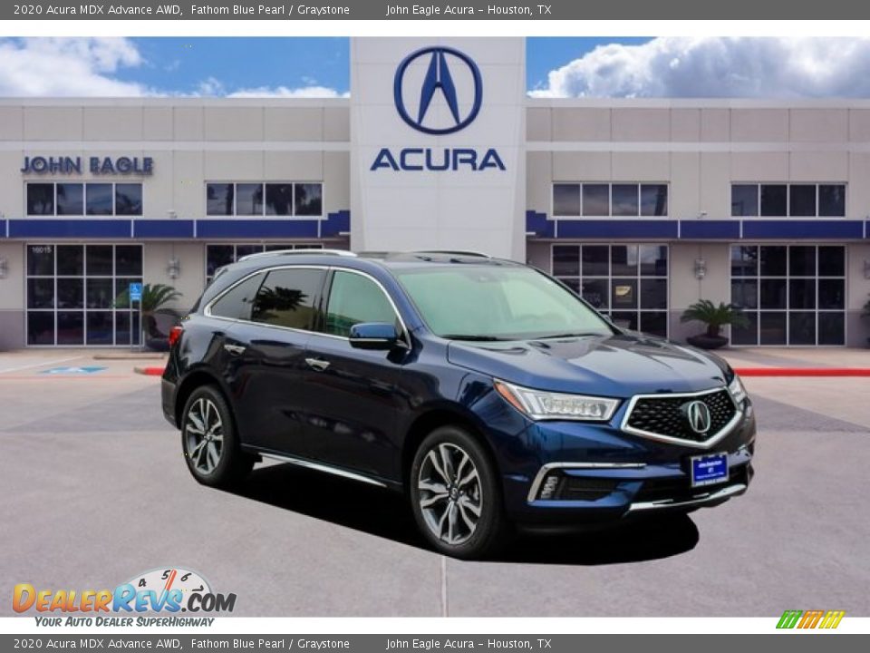 2020 Acura MDX Advance AWD Fathom Blue Pearl / Graystone Photo #1