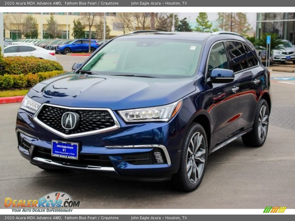 2020 Acura MDX Advance AWD Fathom Blue Pearl / Graystone Photo #3