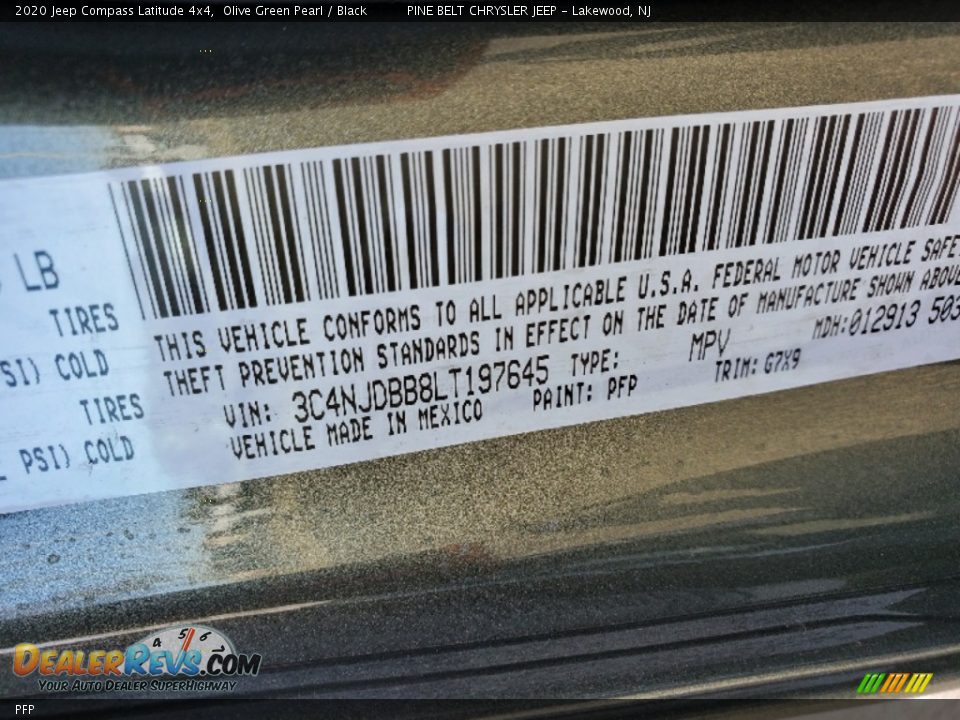 Jeep Color Code PFP Olive Green Pearl