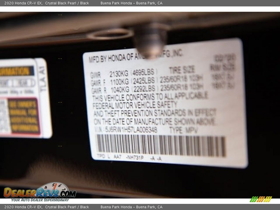 2020 Honda CR-V EX Crystal Black Pearl / Black Photo #28
