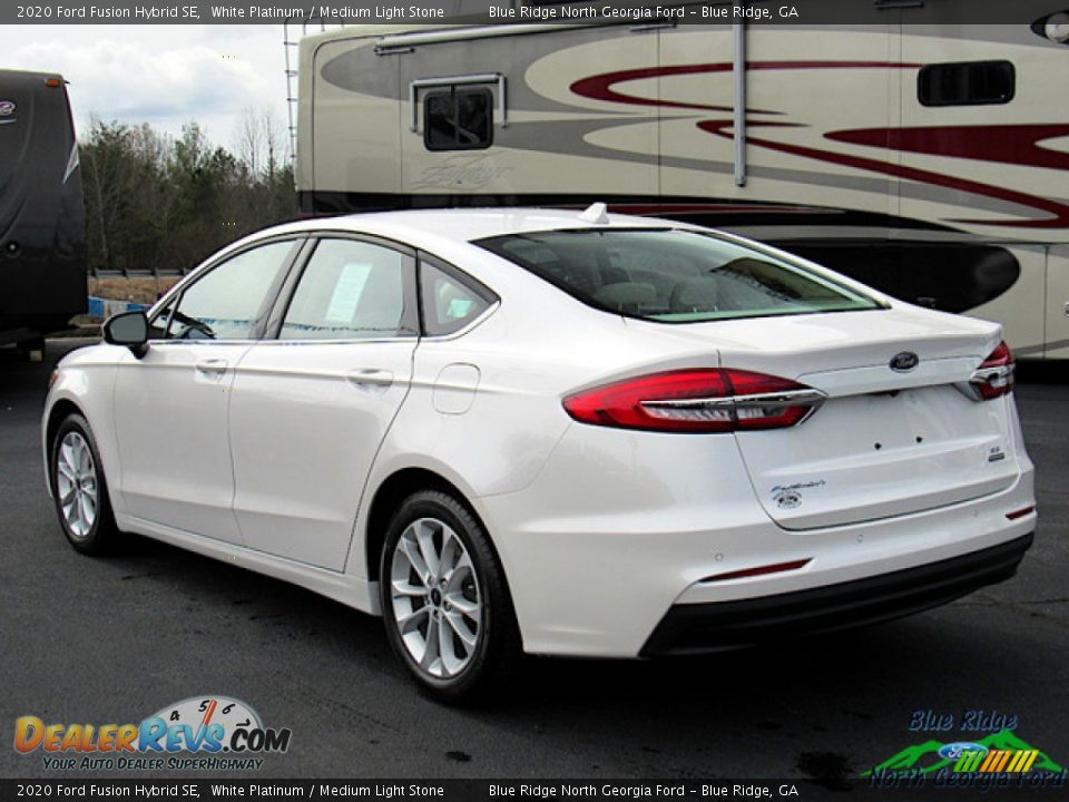 2020 Ford Fusion Hybrid SE White Platinum / Medium Light Stone Photo #3