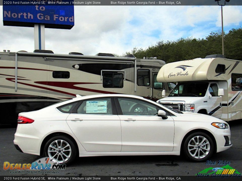 2020 Ford Fusion Hybrid SE White Platinum / Medium Light Stone Photo #6