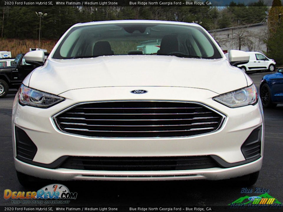 2020 Ford Fusion Hybrid SE White Platinum / Medium Light Stone Photo #8