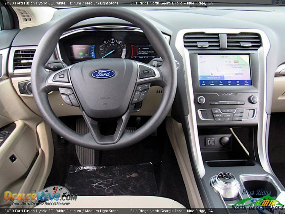 2020 Ford Fusion Hybrid SE White Platinum / Medium Light Stone Photo #14