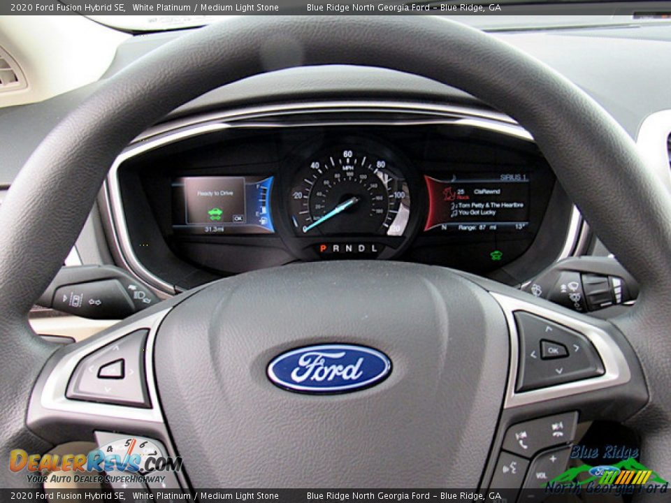 2020 Ford Fusion Hybrid SE White Platinum / Medium Light Stone Photo #17