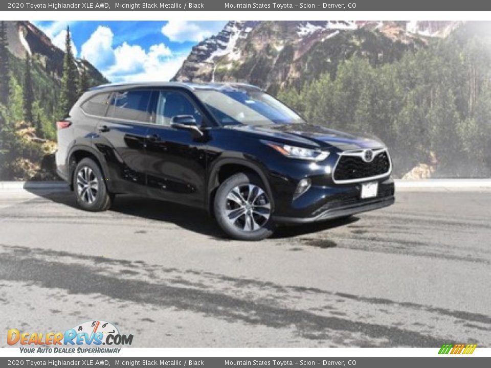 2020 Toyota Highlander XLE AWD Midnight Black Metallic / Black Photo #1