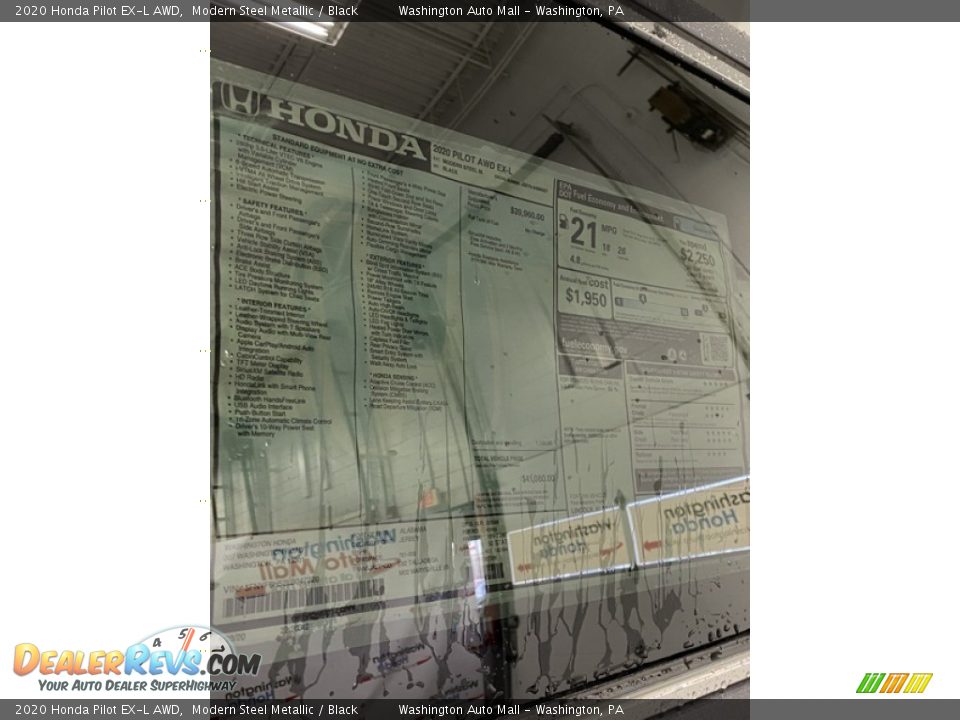2020 Honda Pilot EX-L AWD Modern Steel Metallic / Black Photo #15
