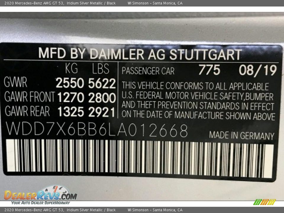 2020 Mercedes-Benz AMG GT 53 Iridium Silver Metallic / Black Photo #24