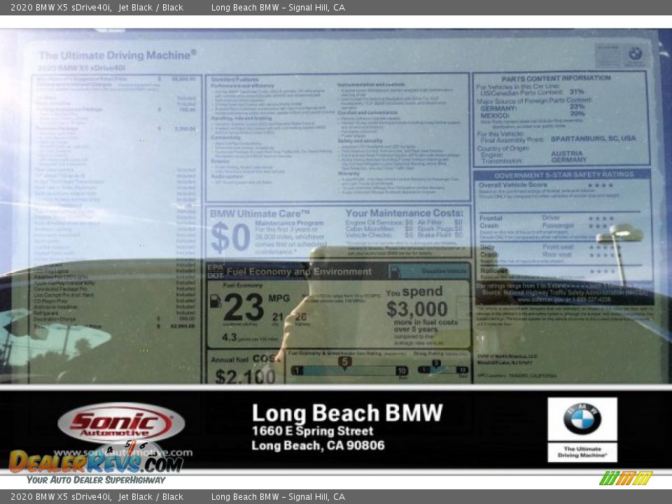 2020 BMW X5 sDrive40i Jet Black / Black Photo #9