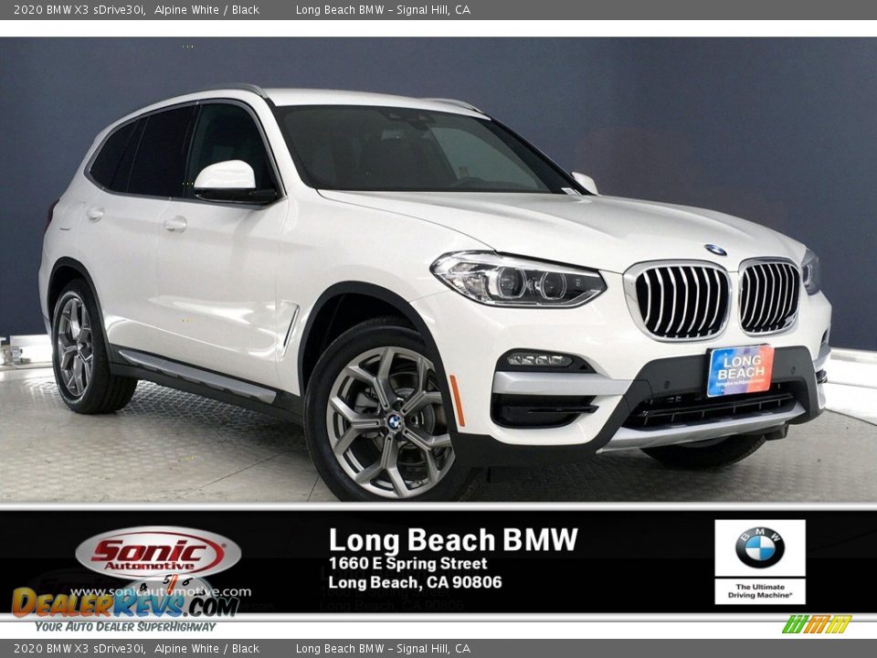 2020 BMW X3 sDrive30i Alpine White / Black Photo #1
