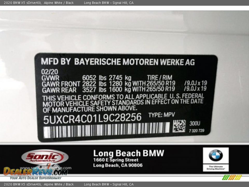 2020 BMW X5 sDrive40i Alpine White / Black Photo #11