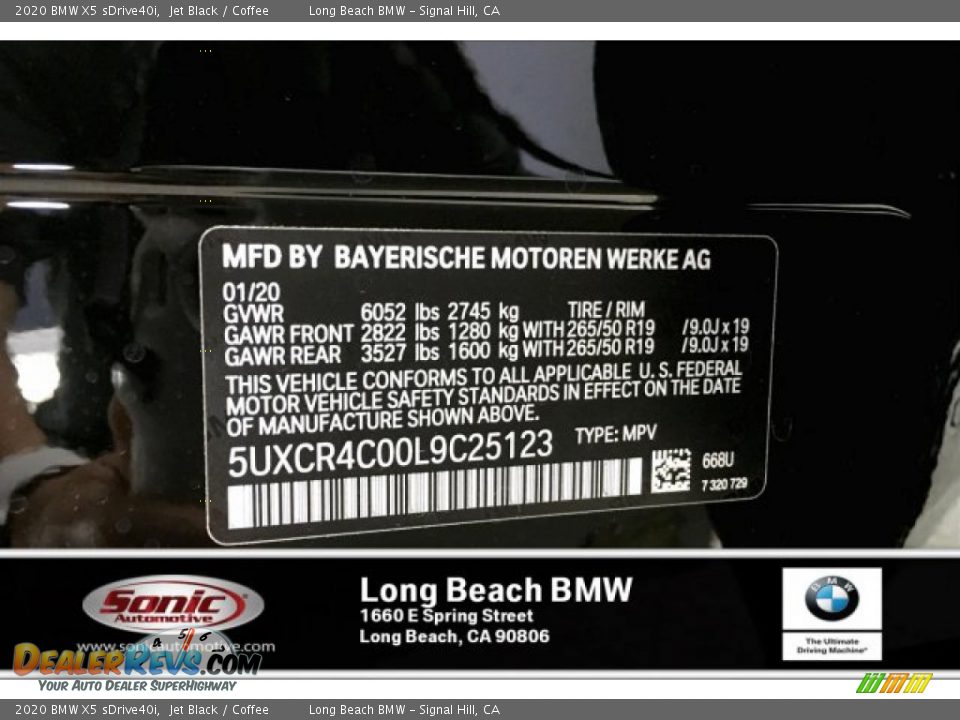 2020 BMW X5 sDrive40i Jet Black / Coffee Photo #11