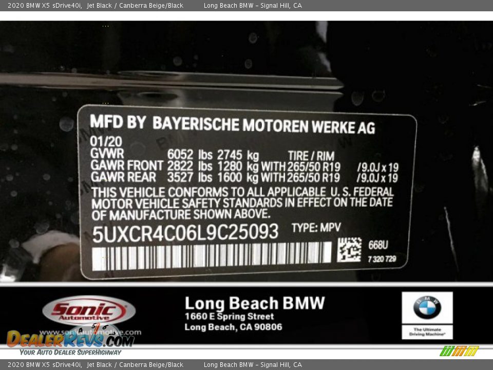 2020 BMW X5 sDrive40i Jet Black / Canberra Beige/Black Photo #11