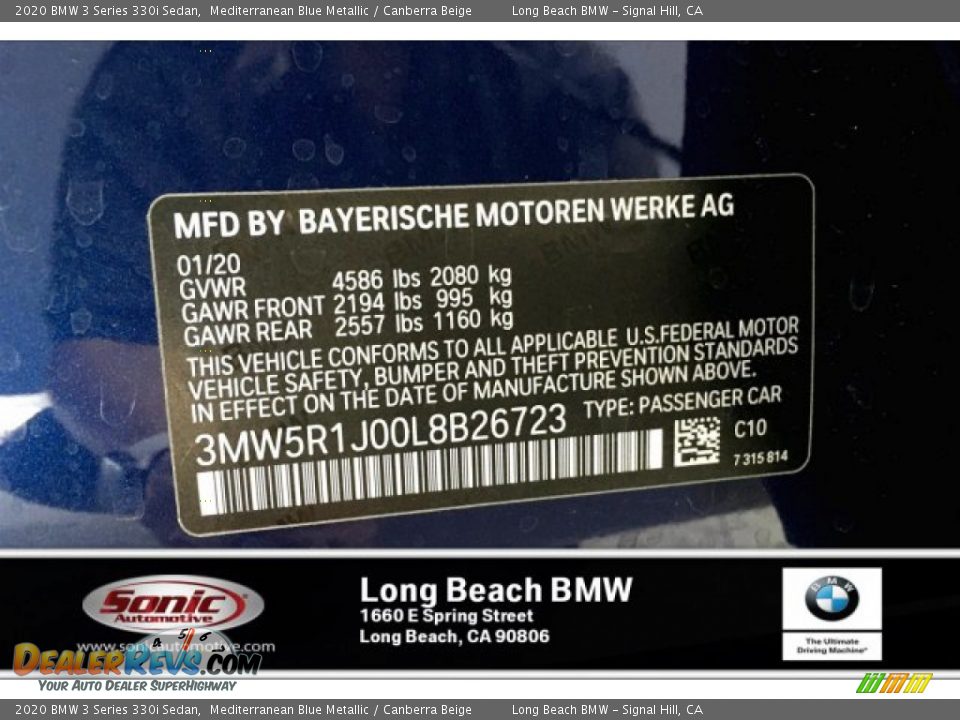 2020 BMW 3 Series 330i Sedan Mediterranean Blue Metallic / Canberra Beige Photo #10