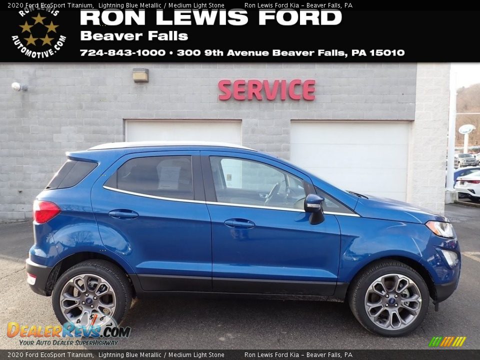 2020 Ford EcoSport Titanium Lightning Blue Metallic / Medium Light Stone Photo #1