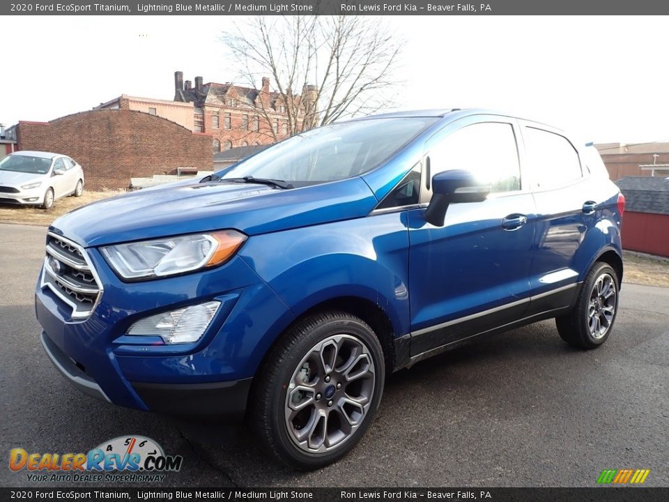 2020 Ford EcoSport Titanium Lightning Blue Metallic / Medium Light Stone Photo #7