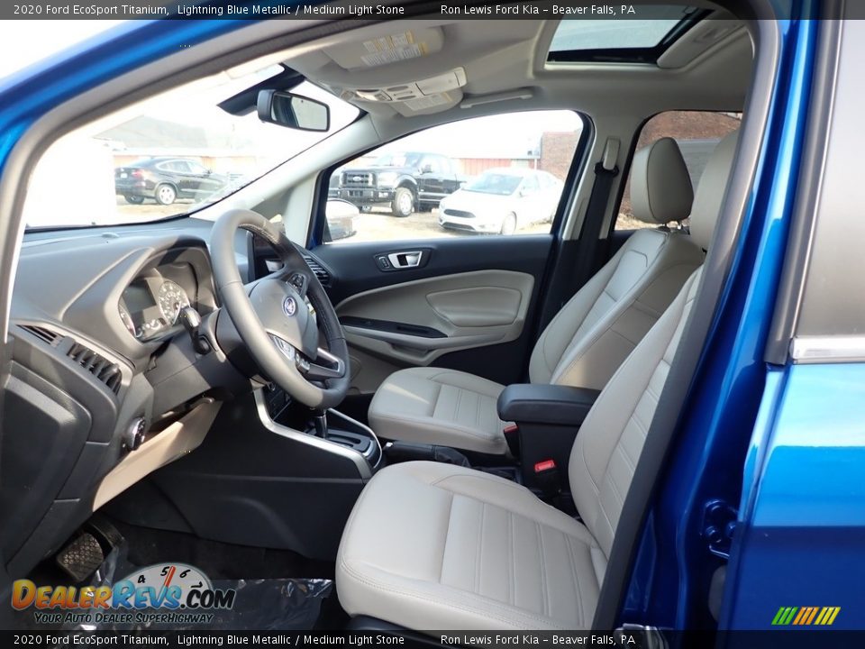 2020 Ford EcoSport Titanium Lightning Blue Metallic / Medium Light Stone Photo #14