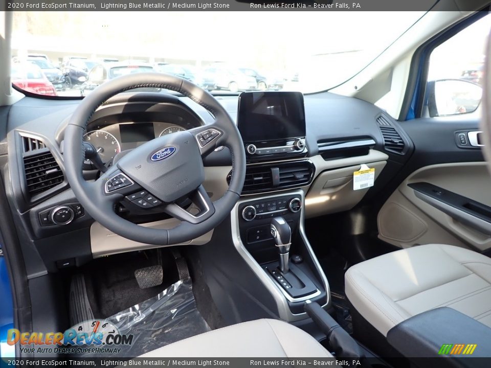 2020 Ford EcoSport Titanium Lightning Blue Metallic / Medium Light Stone Photo #16