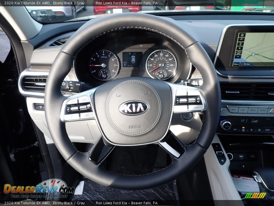 2020 Kia Telluride EX AWD Ebony Black / Gray Photo #16
