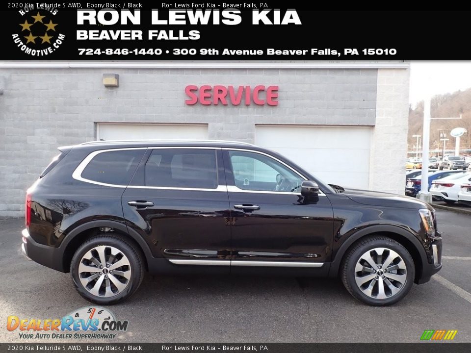 2020 Kia Telluride S AWD Ebony Black / Black Photo #1