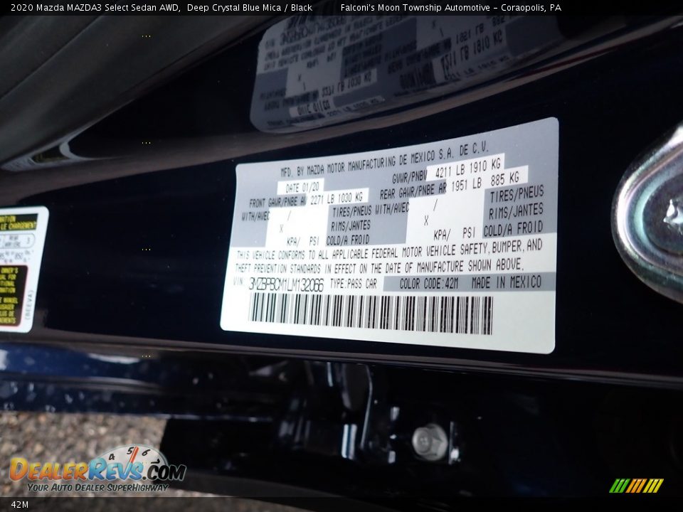 Mazda Color Code 42M Deep Crystal Blue Mica