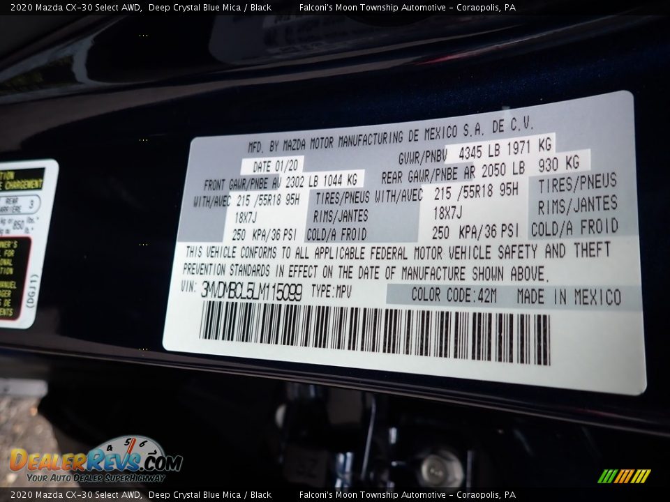 2020 Mazda CX-30 Select AWD Deep Crystal Blue Mica / Black Photo #12
