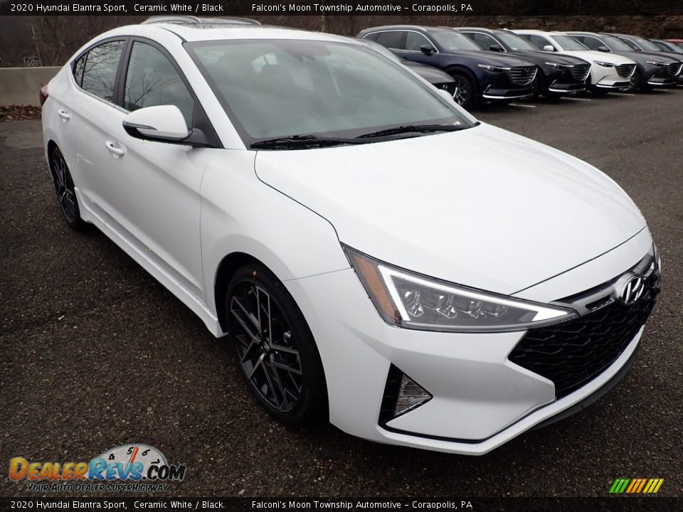 2020 Hyundai Elantra Sport Ceramic White / Black Photo #3