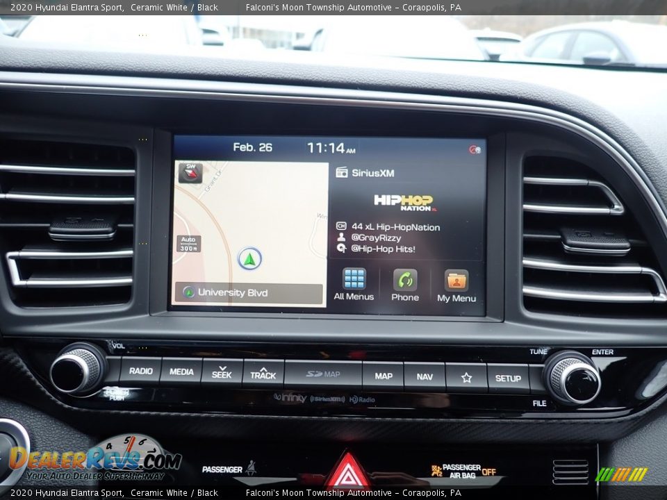 2020 Hyundai Elantra Sport Ceramic White / Black Photo #13