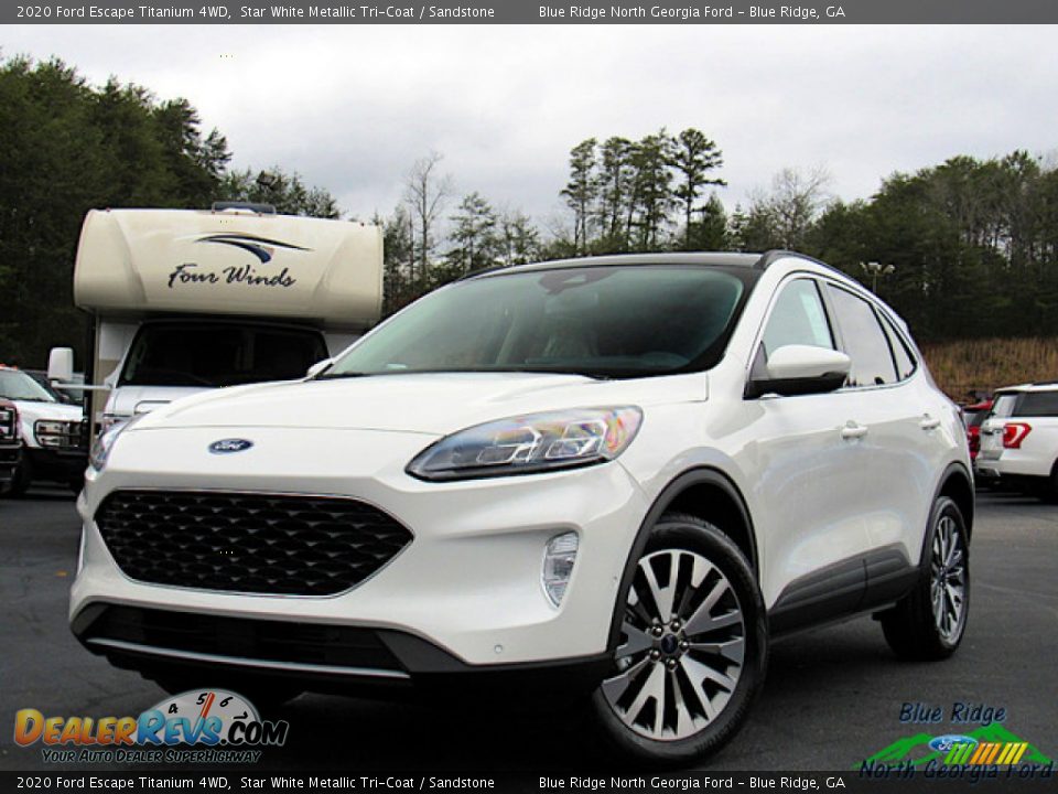 2020 Ford Escape Titanium 4WD Star White Metallic Tri-Coat / Sandstone Photo #1