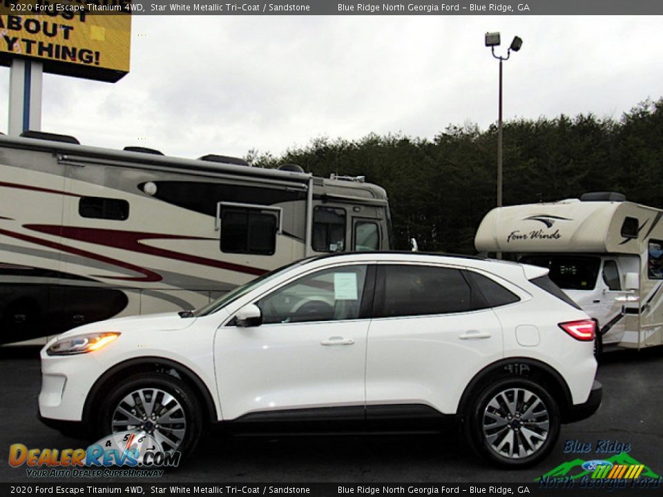 2020 Ford Escape Titanium 4WD Star White Metallic Tri-Coat / Sandstone Photo #2