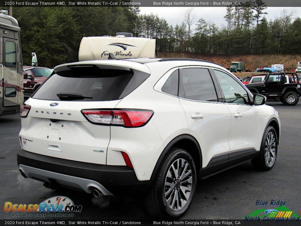 2020 Ford Escape Titanium 4WD Star White Metallic Tri-Coat / Sandstone Photo #5