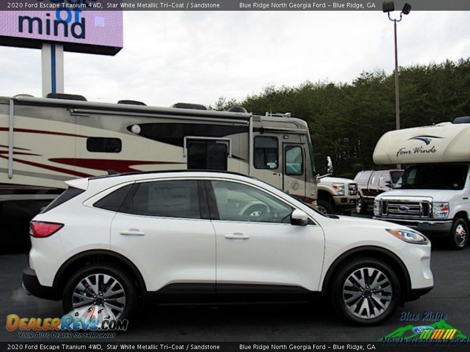 2020 Ford Escape Titanium 4WD Star White Metallic Tri-Coat / Sandstone Photo #6