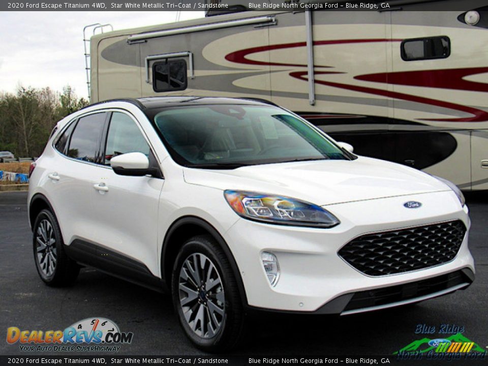 2020 Ford Escape Titanium 4WD Star White Metallic Tri-Coat / Sandstone Photo #7